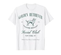 Golden Retriever Social Club Preppy Perro Mamá Retro 80s 90s Camiseta