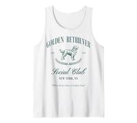 Golden Retriever Social Club Preppy Perro Mamá Retro 80s 90s Camiseta sin Mangas