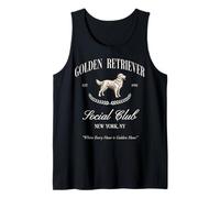 Golden Retriever Social Club Preppy Perro Mamá Retro 80s 90s Camiseta sin Mangas