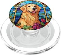 Golden Retriever Stained Glass Decor For Women Cute Dog PopSockets PopGrip para MagSafe