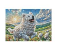 Golden Retriever tierno Pradera Rompecabezas 300 Piezas Cartón para Expertos Criaturas celestiales espléndidas Mejora Memoria Actividad Tiempo Libre Pack Completo Original 300 PCS