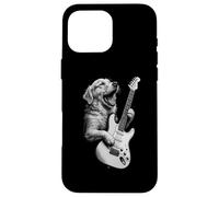 Golden Retriever Tocando Guitarra Rock Música Amante de Carcasa para iPhone 16 Pro Max