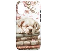 Golden Retriever Under Cherry Blossoms Love Reading Books Carcasa para iPhone 16