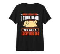 Golden Retriever You Are A Lucky Dog Dad Funny Puppy Dogs Camiseta Premium