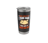 Golden Retriever You Are A Lucky Dog Dad Funny Puppy Dogs Vaso térmico de acero inoxidable de doble pared