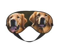 Golden Retrievers - Antifaz para dormir de seda sintética - Relajación con correa elástica ajustable - Ideal para viajes y sueño profundo