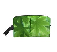 Golden Retrievers - Bolsa de almacenamiento con impresión - Bolsa de aseo de viaje duradera, bolsa organizadora portátil de maquillaje y cosméticos con cremallera, Green Leaf Nature, Talla única