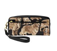 Golden Retrievers - Bolsa de maquillaje con estampado elegante para niñas y estudiantes, bolsa impermeable para cosméticos, artículos de papelería