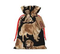 Golden Retrievers - Bolsa de Navidad con cierre de cordón de 4.7 x 6.9 pulgadas, para Navidad, aniversarios, cumpleaños