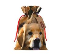 Golden Retrievers - Bolsa de Navidad con estampado de Navidad, saco de regalo de Navidad para decoración de temporada
