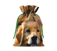 Golden Retrievers - Bolsa de Navidad con estampado de Navidad, saco de regalo de Navidad para decoración de temporada