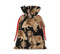 Golden Retrievers - Bolsa de regalo de Navidad - Bolsas de arpillera con cordón para fiestas - Ideal para regalo de mano y almacenamiento