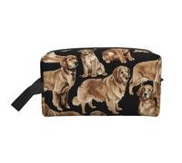 Golden Retrievers - Bolsa de viaje con estampado para mujeres y hombres, gran capacidad para cosméticos, accesorios, artículos de tocador, champú y artículos esenciales