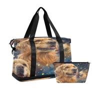 Golden Retrievers - Bolsa de viaje impermeable para gimnasio, deporte, bolsa de mano con compartimento, Cara Golden Retrievers, Talla única, Bolsa de viaje