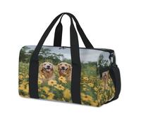 Golden Retrievers - Bolsa deportiva de lona para niños, niñas, niños, mujeres y hombres, bolsa de viaje para fin de semana, bolsa de viaje para el gimnasio, bolsa de lona casual