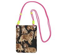 Golden Retrievers - Bolsa para teléfono celular, para correr, caminar, senderismo y ciclismo, mini bolsa cruzada con correa de muñeca, Fucsia, Talla única