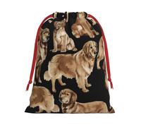 Golden Retrievers - Bolsas de regalo con cordón para Navidad, fiestas, varios tamaños