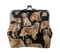 Golden Retrievers - Cartera de viaje minimalista con impresión pequeña, bolsa de almacenamiento para viajes de senderismo y excursiones al aire libre, Black, Talla única, Bolsa para monedas