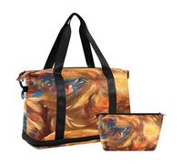 Golden Retrievers Face Sunstar - Bolsa de viaje impermeable para gimnasio, deporte, bolsa de mano con compartimento, Golden Retrievers Face Sunstar, Talla única, Bolsa de viaje