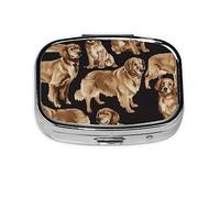 Golden Retrievers impreso, pastillero, pastillero cuadrado para bolsillo o monedero, pastillero pequeño, organizador de pastillas de viaje