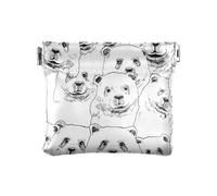 Golden Retrievers - Monedero cuadrado con diseño de gatos grises, monedero de bolsillo, almacenamiento de viaje para cosméticos, auriculares, joyas, Cute Bears blanco, Talla única, Cute Bears White