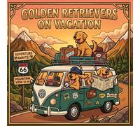 Golden Retrievers on Vacation: Cozy and Colorful Journey Coloring Book: 50 Funny Golden Retriever Illustrations for Kids, Teens & Adults , Relaxing Dog Coloring for Gifts & Stress Relief