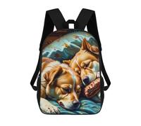 Golden Retrievers Resting on Comfortable Bed Mochilas Escolares Resistentes Al Agua, Mochilas De Viaje, Bolsas Para Computadoras Portátiles Para Adolescentes, Niñas, Niños, Mujeres Y Hombres 17inch