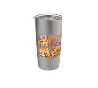 Golden Retrievers Y Pizza Cute Puppy Golden Retriever Perros Vaso térmico de acero inoxidable de doble pared