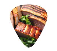 Golden Roastguitar - Juego de 12 púas de 3 grosores con funda para bajo, guitarra eléctrica y mucho más.