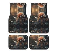 Golden Rose - Juego de 4 alfombrillas estampadas para coche, resistentes al desgaste y a las manchas, perfectas para coches, todoterrenos y furgonetas