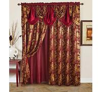 Golden Rugs Jana Collection Jana - Cortina de Ventana (280 x 213 cm), diseño de Cenefa y Espalda