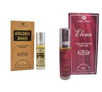Golden Sand & Elena Concentrated Perfume Oil - 6ml Roll-On, Pack of 2 | Long-Lasting Alcohol-Free Attar for Men & Women | Warm Oriental & Floral Musk Fragrance