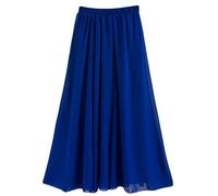 Golden Service Falda Mujer Elástica Plisada Básica Falda Larga Mujer Maxi Bohemia Playa Vacaciones Gasa con Talla Grande Cintura Elástica