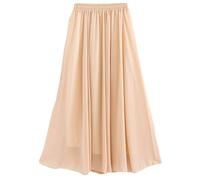 Golden Service Falda Mujer Elástica Plisada Básica Falda Larga Mujer Maxi Bohemia Playa Vacaciones Gasa con Talla Grande Cintura Elástica