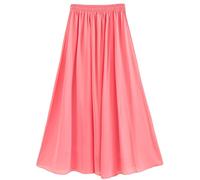 Golden Service Falda Mujer Elástica Plisada Básica Falda Larga Mujer Maxi Bohemia Playa Vacaciones Gasa con Talla Grande Cintura Elástica