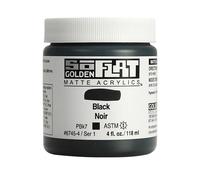 Golden SoFlat Matte Acrylic Paint, 4oz jar, Black (6745-4)