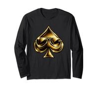 Golden Spade Sunglasses Poker Casino Lucky Symbol Manga Larga