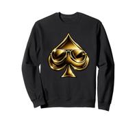 Golden Spade Sunglasses Poker Casino Lucky Symbol Sudadera