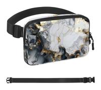 Golden Stone Marble-1981 - Cangurera cruzada para hombres y mujeres, riñonera para viajes, casual, caminar, correr, senderismo, ciclismo, multicolor, 4 x 23 x 15 cm, multicolor,