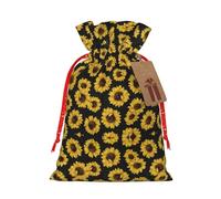Golden Sunflowers - Bolsa de regalo de gran capacidad de 4.7 x 6.9 pulgadas con cordón para tus preciosos regalos de Halloween, 1 unidad