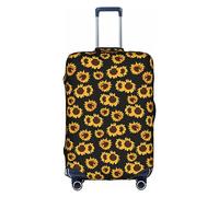 Golden Sunflowers - Funda protectora de equipaje de viaje, elástica, a prueba de arañazos, varios tamaños, Blanco, M