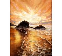 Golden Sunrise Painting XL Giant Panel Poster (8 Sections) dorado amanecer Pintura Póster