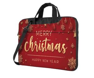 Golden Text Merry Christmas Happy New Year - Funda acolchada para laptop de 15.6 pulgadas, para mujeres y hombres