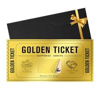 Golden Ticket Dorado, Vales Regalo Pareja, Tarjeta Regalo Rascar
