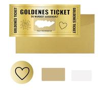 Golden Ticket Vale Regalo para Rellenar,Regalo Navidad Tarjeta de Rascar,Tarjeta Experiencias,Tarjetas Personalizadas para Rellenar con Adhesivo Rasca y Gana,Regalo Personalizado en un Sobre Brillante