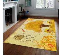 Golden Tree Alfombra 60x120 de área Lavable Alfombrilla Neutras Feng Shui para decoración Oficina Tapete Antideslizante Suave Fina salón Dormitorio Cocina Comedor Interior Chino
