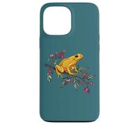 Golden Tree Frog on Blooming Branch Anfibian Wildlife Art Carcasa para iPhone 13 Pro Max