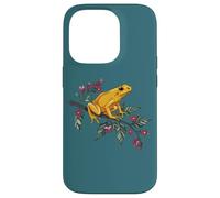 Golden Tree Frog on Blooming Branch Anfibian Wildlife Art Carcasa para iPhone 14 Pro