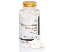 Golden Tree Magnesium Complex - Magnesio Complex Triple con Magnesio Bisglicinato, Citrato y Malato - Alta Potencia 400 mg con Vitamina D3 y B6 - 120 Cápsulas