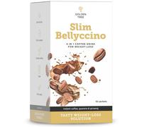 Golden Tree SlimBellyccino - Mezcla prémium de café instantáneo con guaraná, raíz de achicoria y ginseng - Sin gluten, sin lactosa - 10 sobres